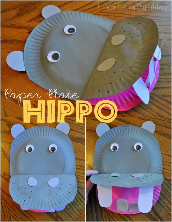 paper plate hippo